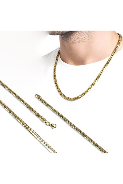 Mestore Flat Snake Back Yellow Steel Necklace 1.2mm X 4mm 3168Cek039