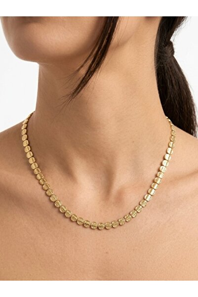 lotusbybuket Halkalı Gold Çelik Kolye(45 cm)