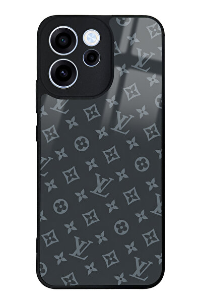 Spoyi Oppo Reno 15F Gray LV Tasarımlı Glossy Telefon Kılıfı