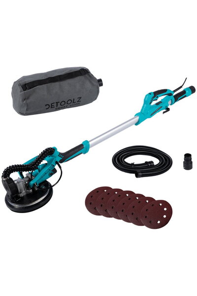 DETOOLZ Slefuitor pentru perete extensibil cu aspirator Ø215 750W
