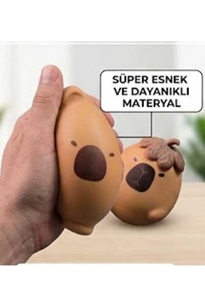 LRS STORE Ultra Yumuşak Kapibara Stres Topu – Sıkılabilir Oyuncak Sukuşi Capy...