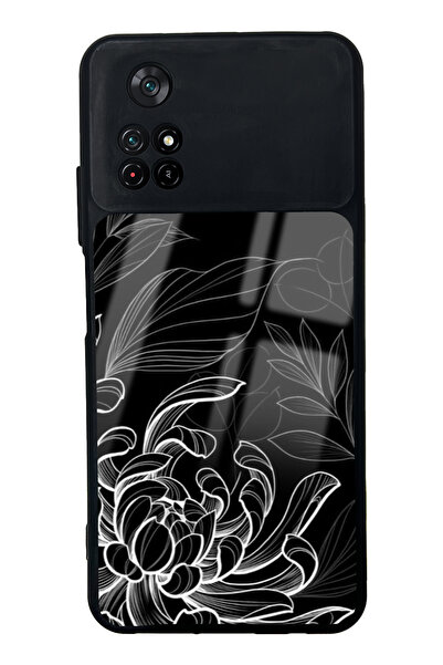 Spoyi Xiaomi Poco M4 Pro Ay Işığı Yaprakları Tasarımlı Glossy Telefon Kılıfı