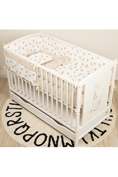 Kidizi Lenjerie patut bebe 120x60 cm Teddy Tales din muselina dubla 6 piese –...