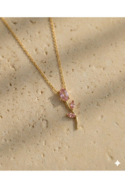 ArtBDesign Pembe Lale Kolye