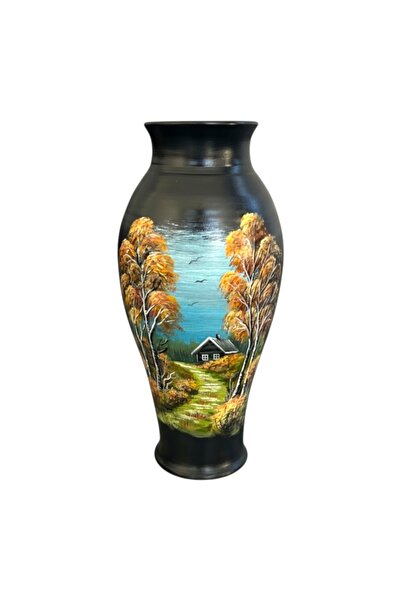 Ceramica Martinescu Vaza unicat pictata manual – ceramica decorativa mare pen...