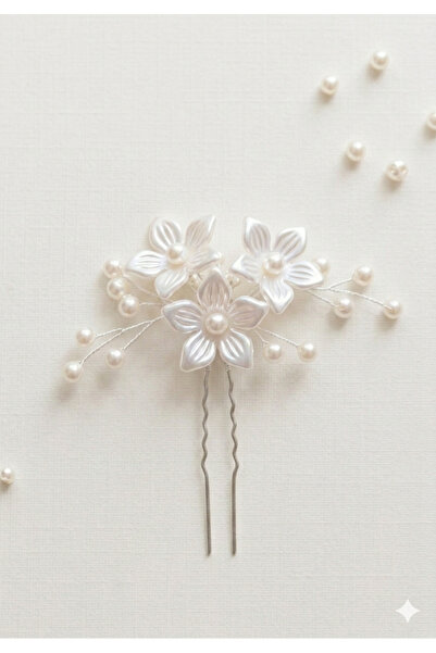 stil+o aksesuar.com Stil+O Accessory Pearl and Floral Bridal Hair Clip – Enga...