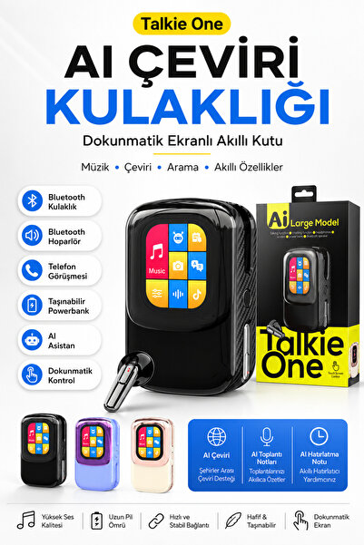 DigiMonster Talkie ONE Dokunmatik Ekranlı AI Çeviri Kulaklığı – Akıllı Çeviri...