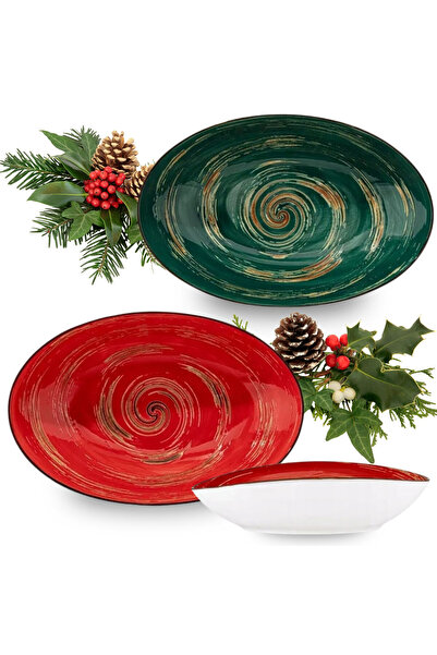 WILMAX ENGLAND Set 2 boluri salată WILMAX ColorBoom, Porțelan Verde/Roșu, 25x...