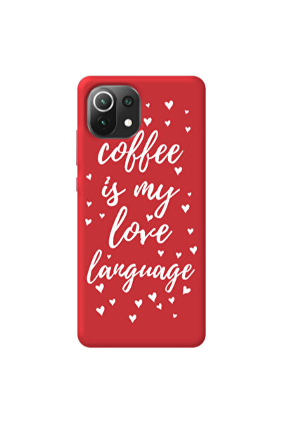 Other Xiaomi Mi 11 Lite Coffe is my love language Red Colored Silicone TPU Θήκη