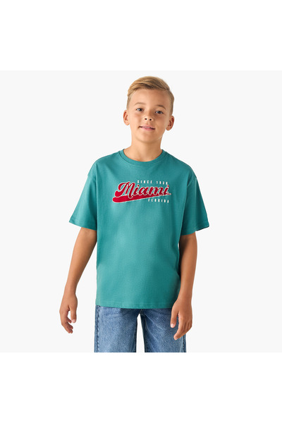 Juniors Crew Neck Short Sleeves T-shirt with Print