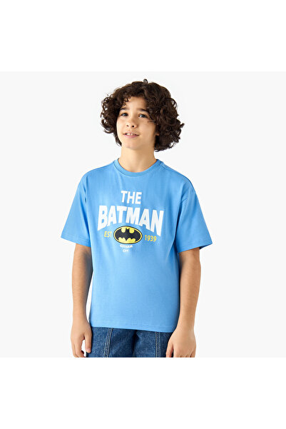 Warner Bros Crew Neck Short Sleeves T-shirt with Batman Print