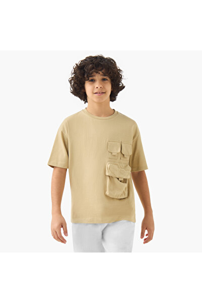 Juniors Crew Neck Short Sleeves T-shirt with Pockets