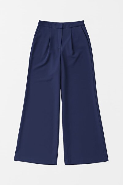 Quzu Women's Canvas Pants Pnt00914 Navy Blue