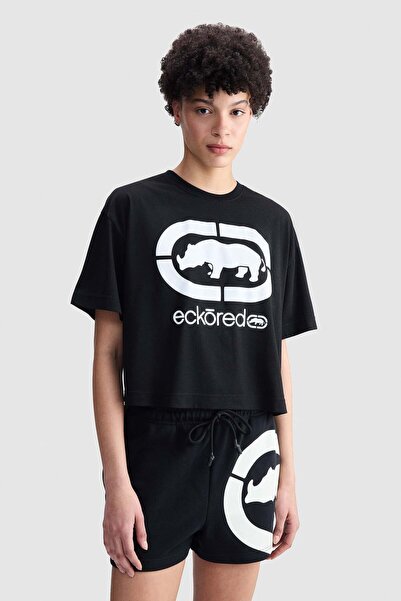 ecko unltd. Ecko Red Audrey Loose Fit Crew Neck Printed 100% Cotton Women's B...