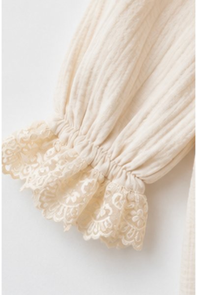 Pugi Baby Muslin Lace Detailed Baby Girl Jumpsuit Hat Blanket Set