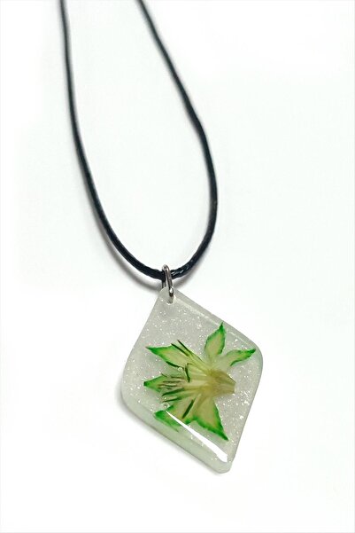 ZERO LAND Svl-Shop Tesbih Flower with Slice of Pods (235705) Epoxy Pendant-Green