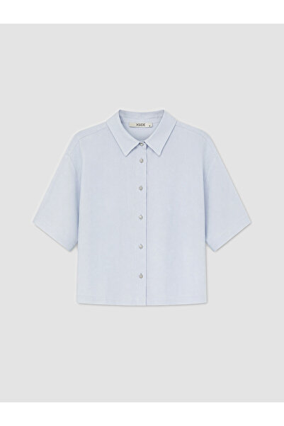 LC Waikiki Nevavm Linen Blend Crop Women's Shirt with a Difference