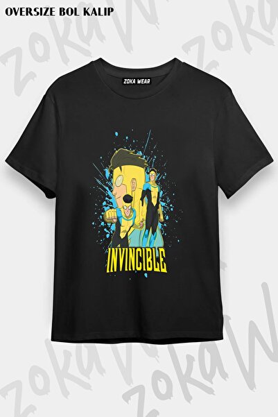 ZOKAWEAR Μπλουζάκι Unisex Loose Fit Invincible v10 με στάμπα