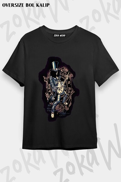 ZOKAWEAR تي شيرت مطبوع للجنسين من نوع Guns N Roses v4
