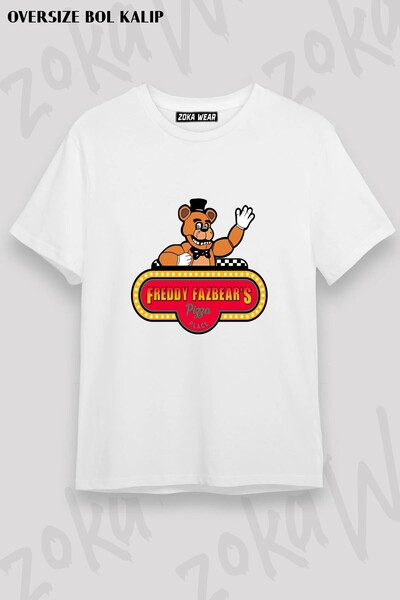 ZOKAWEAR Unisex Loose Fit Fnaf Five Nights V6 Printed T-Shirt