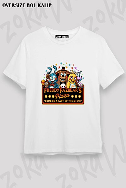 ZOKAWEAR Unisex Loose Fit Fnaf Five Nights V9 Printed T-Shirt