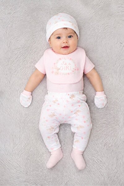 Rock A Bye Baby Boutique طقم بدلة ومريلة بطباعة جرافيك للفتيات الصغيرات، 6 قط...