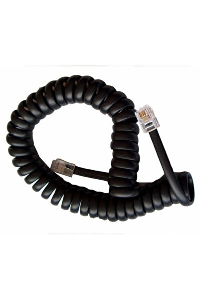 Lechpol Cablu telefonic spiralat negru de 2,1 m