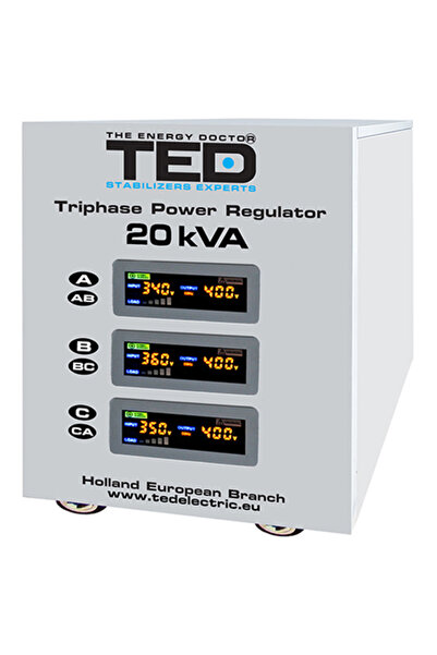 TED Electric Stabilizator de tensiune trifazat servo 20kVA 400V cu protecție ...