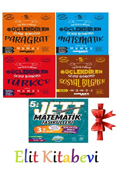 Ankara Yayıncılık 5. Sınıf Matematik-Türkçe-Sosyal-Paragraf Soru 4'lü Set + Ü...