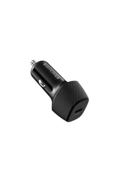 RavPower Car Charger with Type-C Port and 40W Power - Black