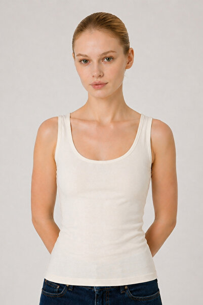 Triko Mısırlı Ecru Knitted Women's Undershirt