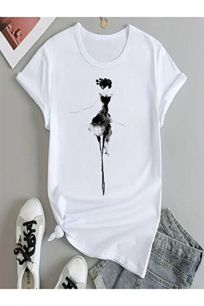 COZYWEAR Artistic Printed White Women's T-Shirt