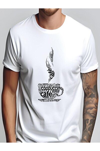 COZYWEAR Coffee Themed Printed White Men's T-Shirt