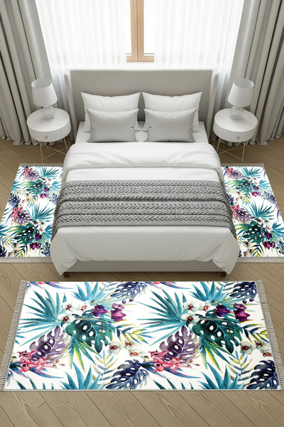 ALANUR Non-Slip, Washable, Digitally Printed 3-Piece Toilet Set |   Rectangle...