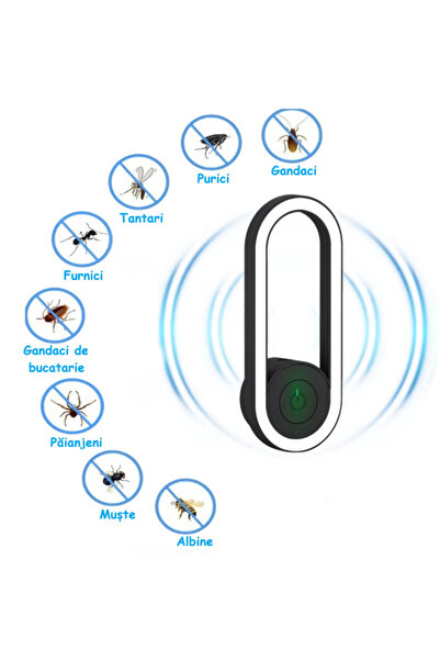 SyaMAG Lampa cu ultrasunete, anti-insecte, 4x3x11 cm, unghi larg prin unde so...