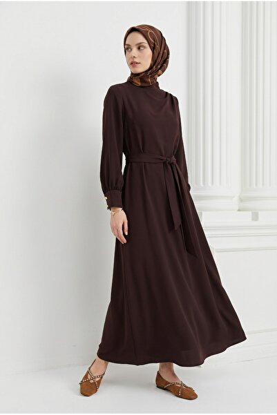 Armine TREND فستان طويل بني 26YT904