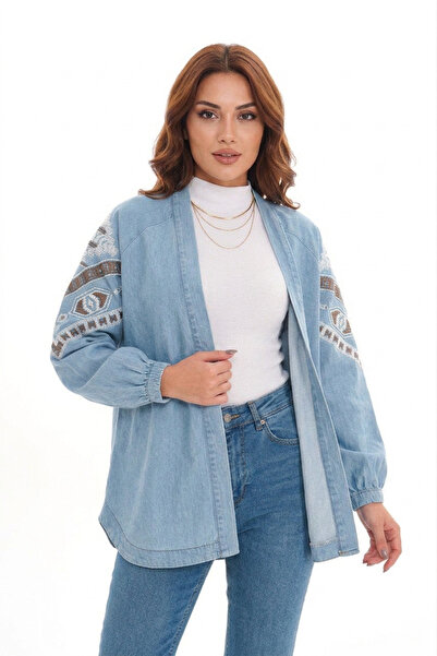 Dadali Thin Fabric Summer Oversize Kimono Light Blue
