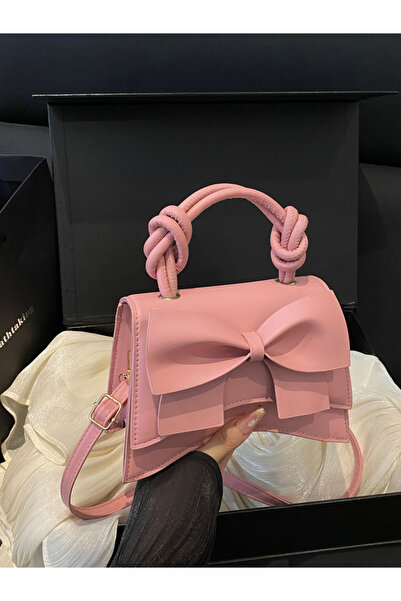 Take Two By Styli Pink Bow Handbag with Adjustable Strap