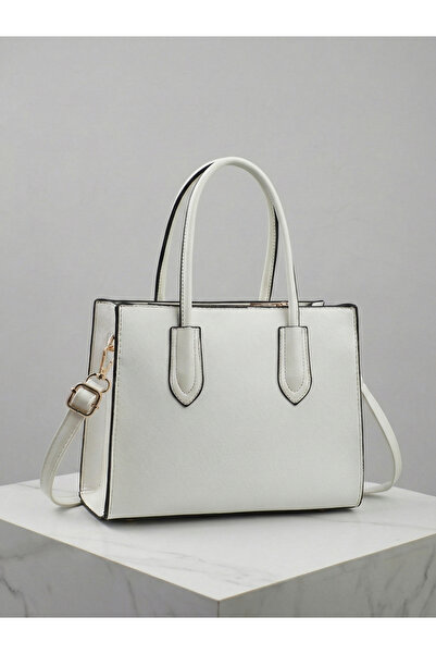 Take Two By Styli Solid Dual Handle Handbag with Adjustable Strap