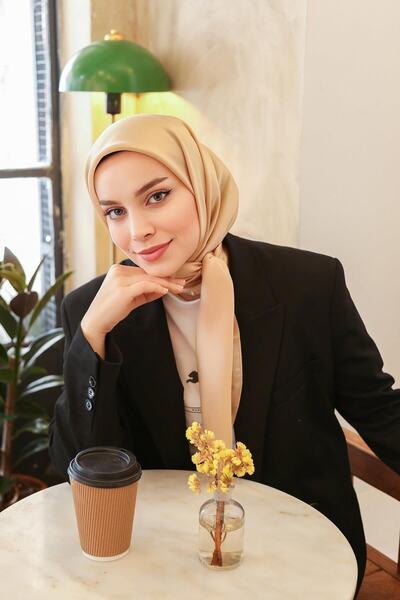 ALLURİNG THE BETTER ONE Ebruli Solid Color Scarf - Crystal-Gold-3