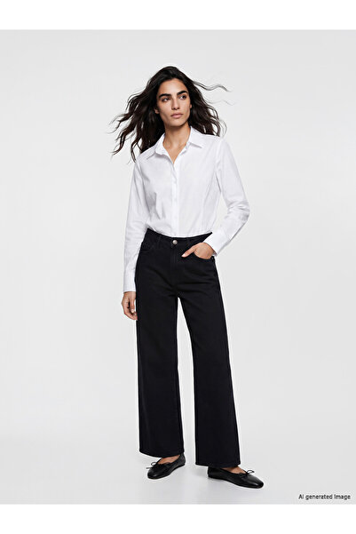 LC Waikiki New Season Lcw Jeans Black High Waist Wideleg Women's Jean Trousers
