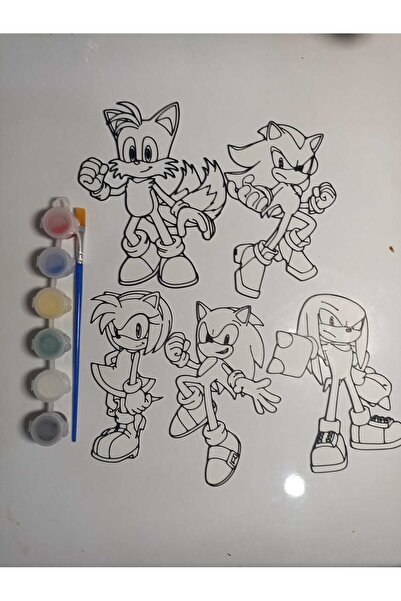 smilechild Sonic ve Arkadaşları Boyama Etkinliği 7 PARÇA BOYA FIRÇA DAHİLDİR