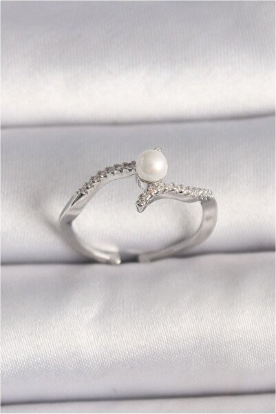Generic Brand Brass Silver Color Zircon Stone Adjustable Ring