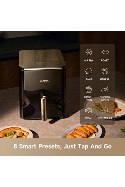 MOVA AF10 Pro Air Fryer, 4L Compact Airfryer with Visible Window for Quick&Ea...