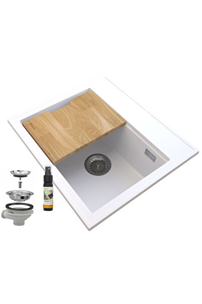 Granitan Set chiuveta bucatarie si spray, Granitan, Granit, Alb