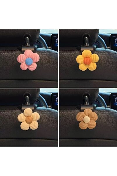 OEM Set de 4 cârlige drăguțe pentru mașină cu flori, universale pentru tetier...