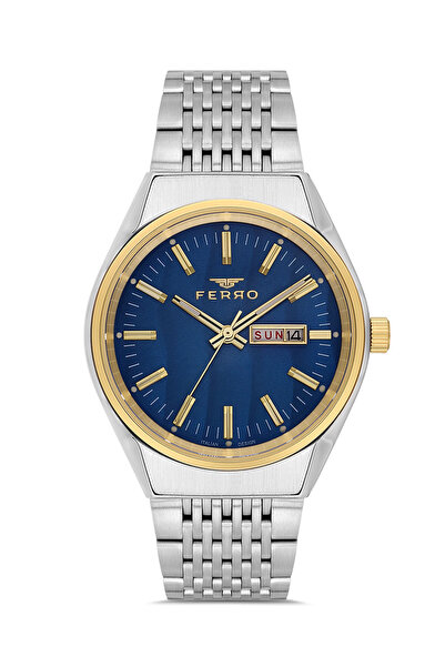 FERRO Silver Steel Cord Men's Wristwatch Fm43012A-D3 3 Atm Water Resistant 2 ...