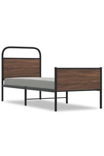 vidaxl Cadru pat fără saltea, stejar maro 75x190 cm lemn prelucrat