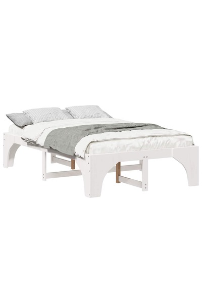 vidaxl Cadru de pat Alb 120 x 200 cm Lemn de pin masiv