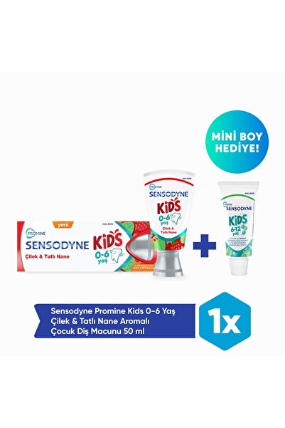 Sensodyne Promine 0-6 Yaş Çocuk Diş Macunu 50ml - Çilek Aromalı 50ml + Mini B...